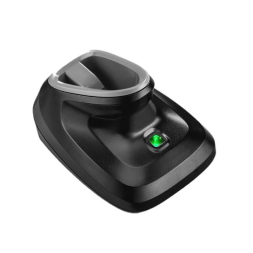 Zebra charging/transmitter cradle, presentation, black
